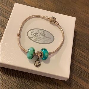 Pandora bracelet with charms